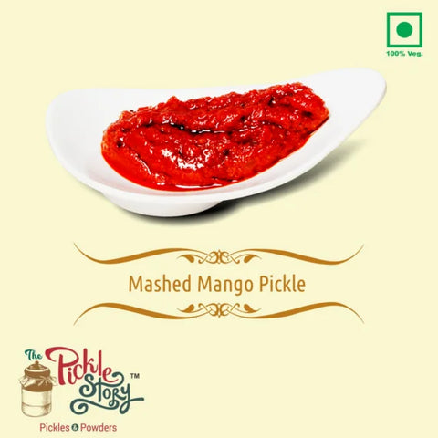 Mashed Mango with Garlic Pickle –Boiled Pickle